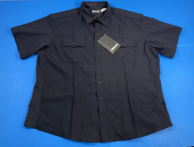 Blauer Xl Reg Mens 8446-1 S/S Poly Wool Supershirt Zip Shirt Dark Navy Xl Reg