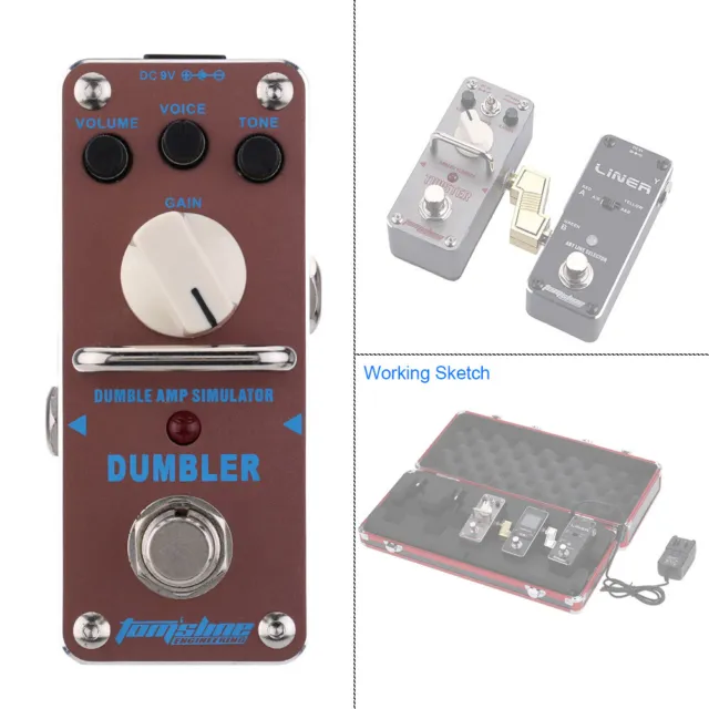 AROMA Dumbler Amp Simulator Mini Size Electric Guitar Effect Pedal True Bypass 3