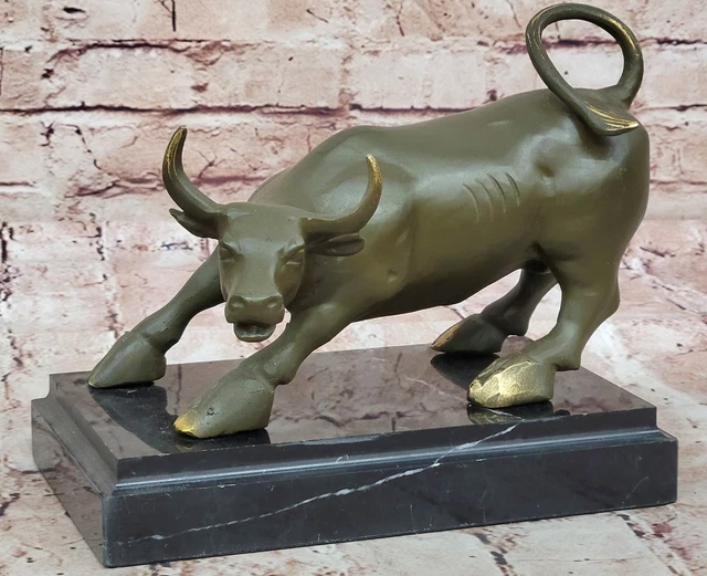 WALL STREET BRONZE Fierce Bull OX Statue Hand Made by Fisher Classical ...