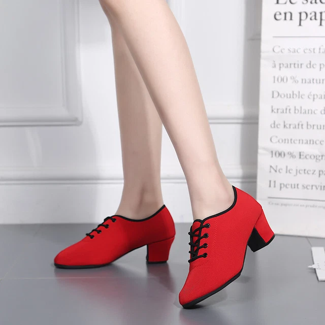 Femme Latin Intérieur Danse Chaussures à Talon Rumba Cha Souple Bas 2