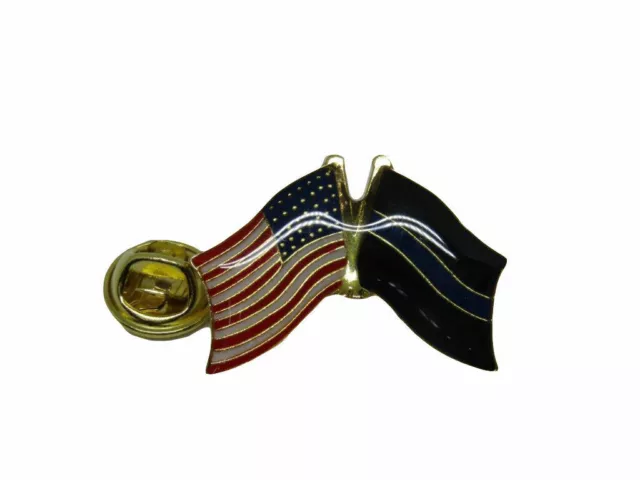 USA American Thin Blue Line Friendship Flag Bike Motorcycle Hat Cap lapel Pin