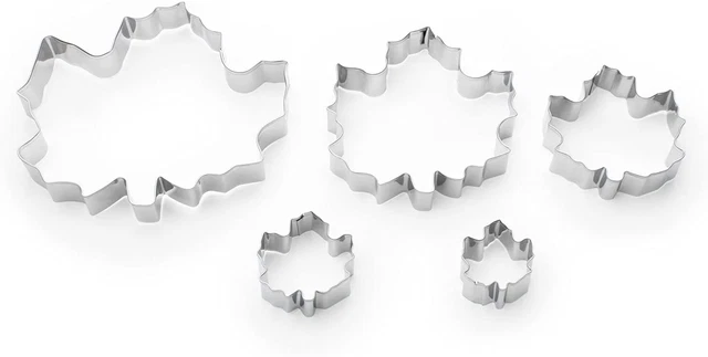 Fox Run 36092 Maple Leaf Cookie Cutters, 5 piece, Silver