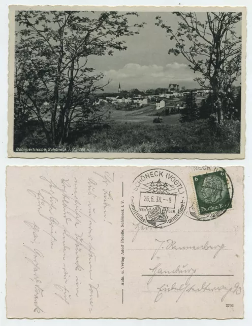 69937 - Sommerfrische Schöneck i.V. - Ansichtskarte, Sonderstempel 26.6.1938