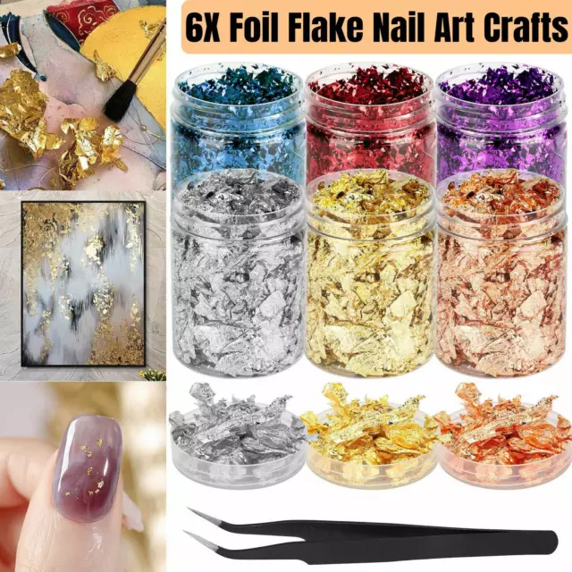 6 Bottles Foil Flakes Resin Epoxy Mold Filling For Jewelry Making Nail Art Craft