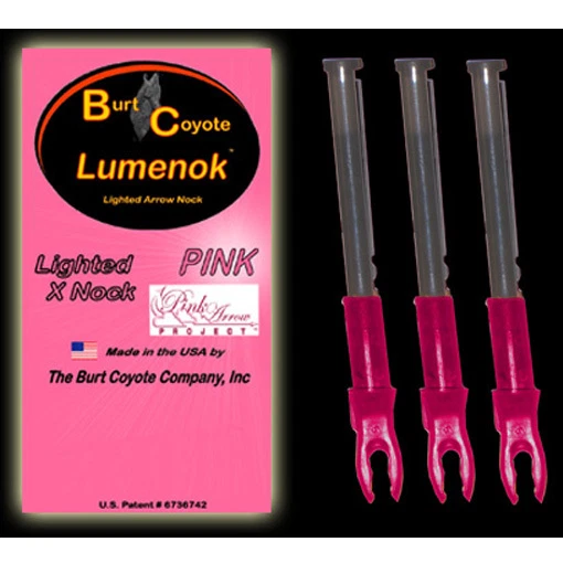 Burt Coyote Lumenok Lighted Nock X Pink 3 Pack X3P #00067