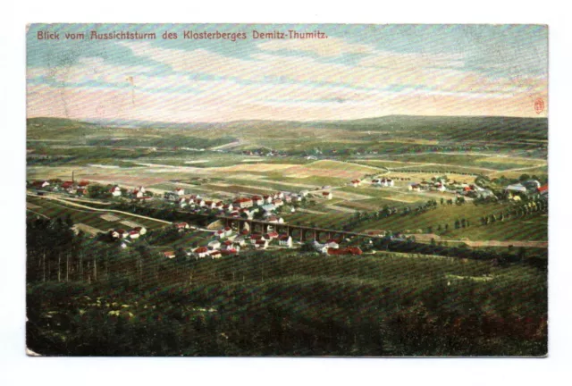 Ak Blick vom Aussichtsturm des Klosterberges Demitz Thumitz 1913
