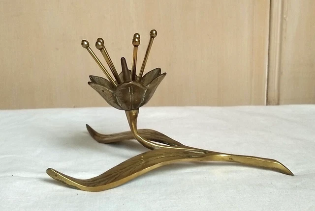 Ancien BOUGEOIR Persan Ottoman en LAITON ou Bronze Ciselé début XIXème