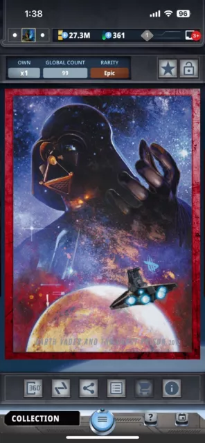 Topps Star Wars Digital Card Trader Red Evolution: Comics Darth Vader Insert