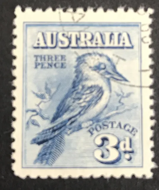 1928 3d Pre Decimal blue Kookaburra Used Stamp