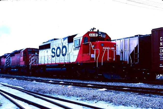 Duplicate Kodachrome Slide Soo Lines Sd40-2 #6618 Dearborn, Mi August 1984