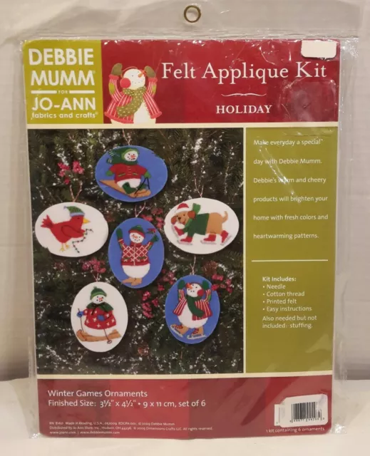 Dimensions Feltworks Felt Aplique muñeco de nieve adorno animal KIT NUEVO #8160