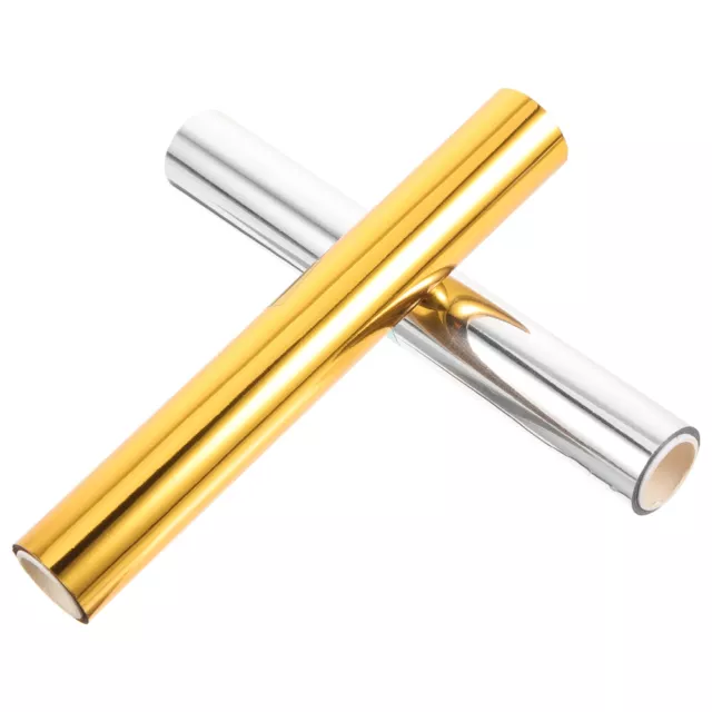 2 rollos de papel de aluminio de transferencia para tarjetas de álbumes de recortes de grabado artesanal hágalo usted mismo - dorado