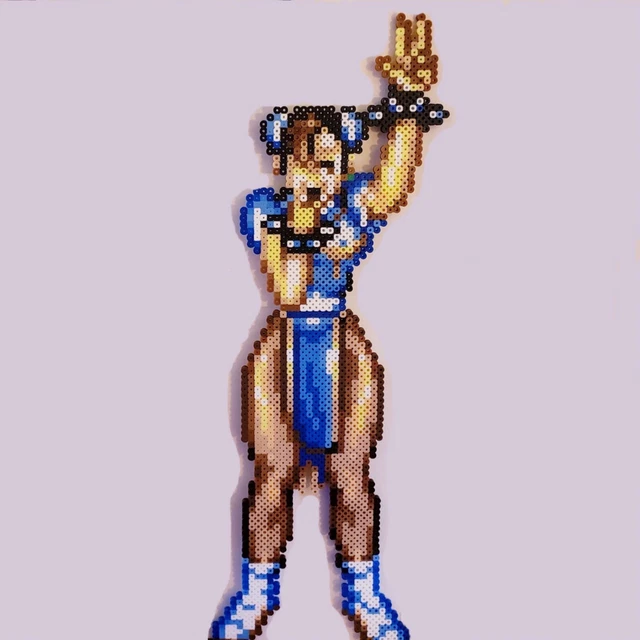STREET FIGHTER 2 chun li pixel perler bead art sega super nintendo ...