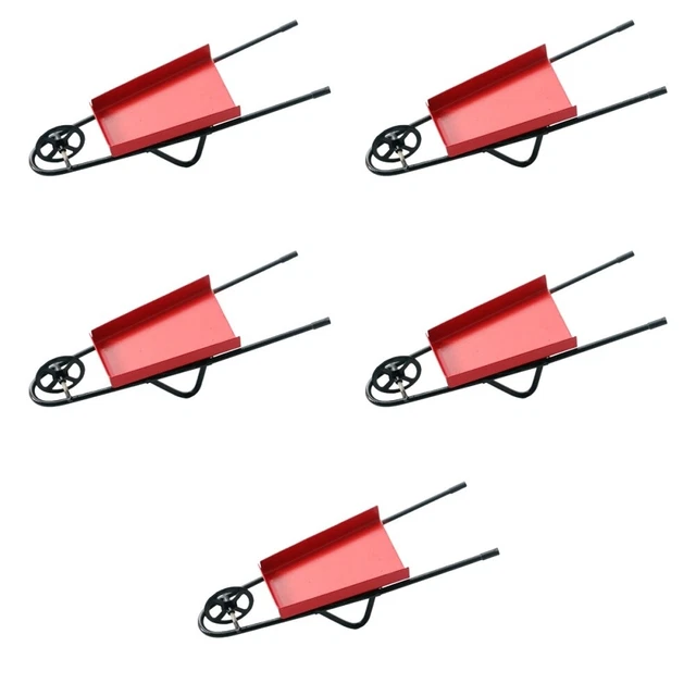 5 Pack Miniature Wheelbarrow Toy Small Trailer Outdoor Toys Kids Doll House