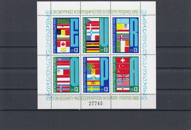 Bulgarien 1980 J. postfrisch  Block  MiNr. 100 MNH(**)