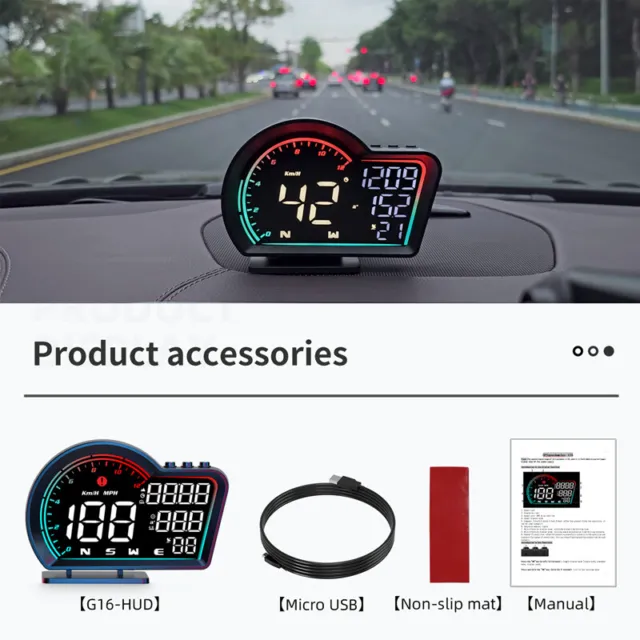 Car Digital GPS Speedometer HUD Head Up Display MPH Overspeed Alarm Universal