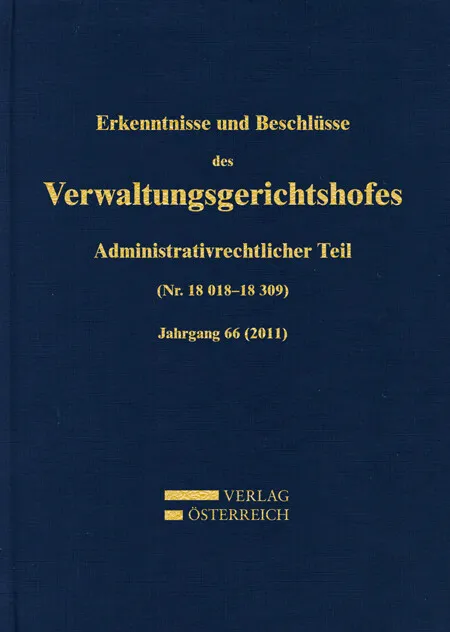 Leopold Bumberger / Erkenntnisse und Beschlüsse des Verwaltungsgerichtshofes