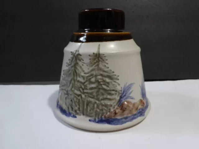 Dekrech Original Art Pottery Oil Lamp Trees Water Shoreline USA Handcrafted