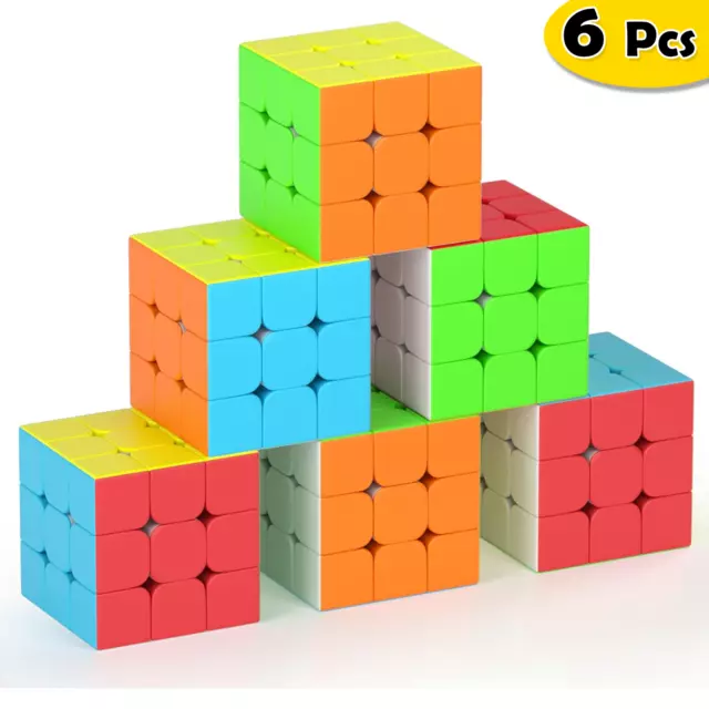 3x3 aufkleberloses Qiyi Warrior W Speed Magic Cube (6er-Pack) Erwachsene lustiges Puzzle Spielzeug