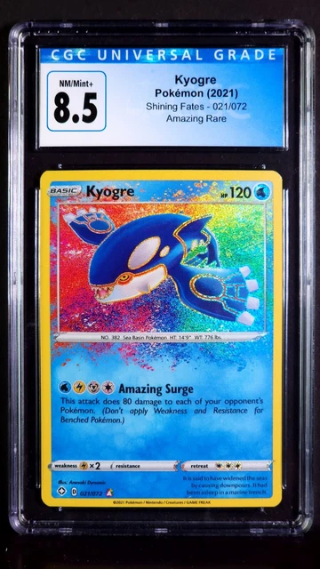 Kyogre Amazing Rare 021/072 Shining Fates NM/Mint+ CGC 8.5 Pokemon Card 2021