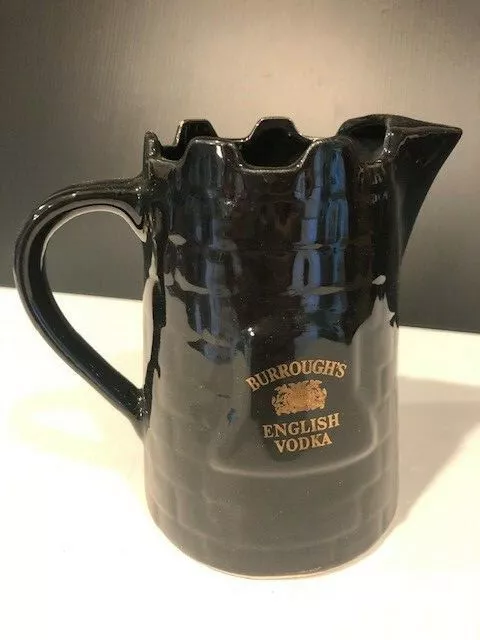 Burroughs English Vodka Whiskey Pitcher Pourer  Black Castle
