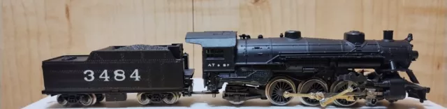N Scale Atlas Santa Fe 4-6-2 Steam Locomotive #3484 Runs Great