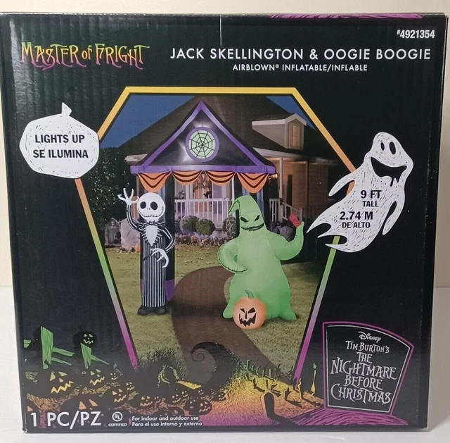 NIGHTMARE BEFORE CHRISTMAS Jack & Oogie Boogie 9 FT Arch Airblown