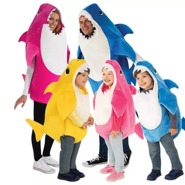 Kids Mummy Daddy Baby Shark Family Costume Toddler Deluxe Boys Girls Jumpsuit AU