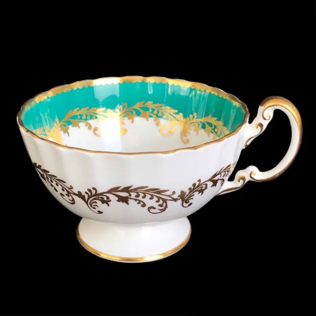 Aynsley England Green Bone China Tea Coffee Cup Only Gold Trim For Replacement