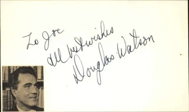 Douglas Watson D.1989 Actor Another World Signed 3" x 5" Index Card