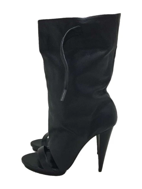 BALENCIAGA #3 Boots Sandals Heels 37 Black Leather