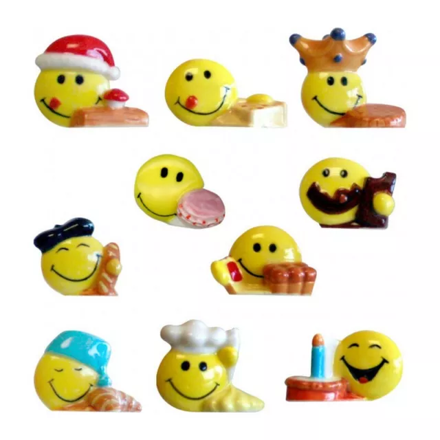 Fèves de collection en porcelaine _ Gourmands Smiley _ Série complète 10 Feves