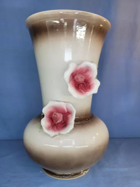 Capodimonte Large Floral Vase 14''H RARE Porcelain Made In Italy