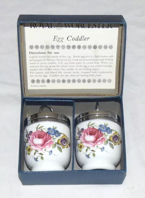 Royal Worcester TWO Egg Coddler 3.1/4" Standard: Bournemouth Pattern - In Box