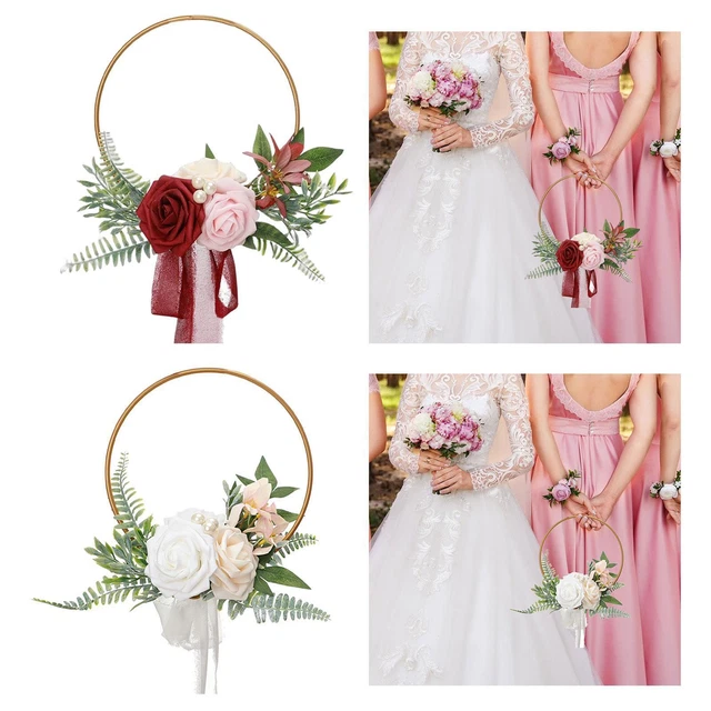Kit 4 Cadres De Couronne En Fil Métallique - 8 Et 12 Pouces (20 Et 30 Cm) Avec Fil - Pour Décorations DIY Noël, Mariage - 13