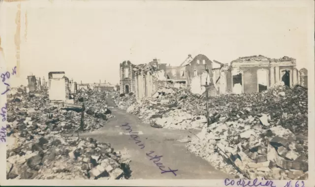 Japon, Séisme de Kantō, Destruction de Yokohama, Ruines rue principale., 1923, V