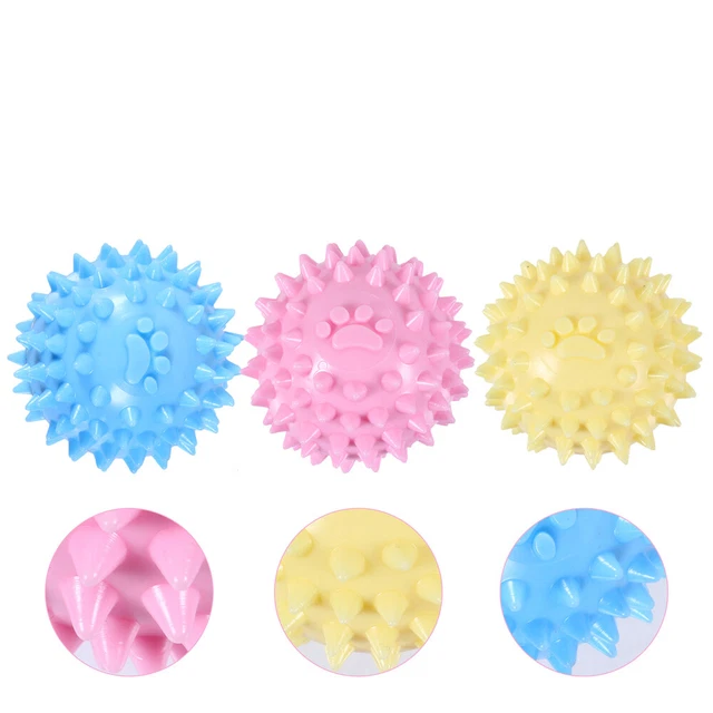 3pcs Pet Dog Puppy Spikey Balls Lustige Zahnreinigung Interaktives Spielzeug