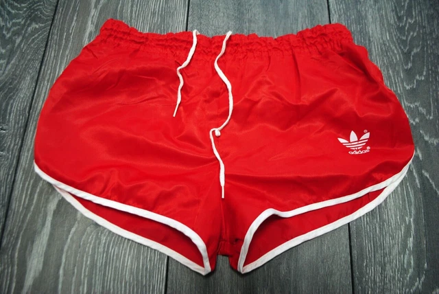 Adidas Made In West Germany Shorts Running Vintage Retro Polyamid Red Size Xs