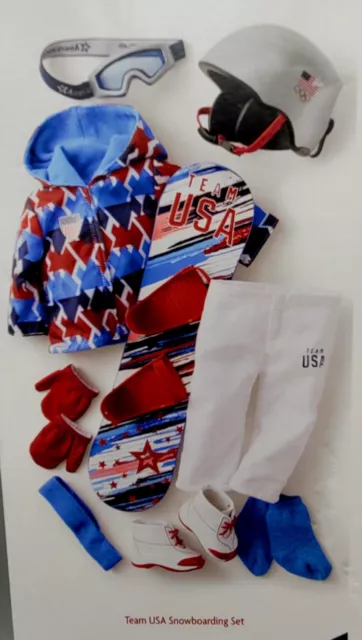 American Girl TEAM USA OLYMPIC SNOWBOARDING SET for 18" Dolls New in Sealed Box