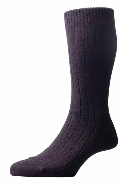 Pantherella Mens Waddington Rib Luxury Cashmere Socks - Black