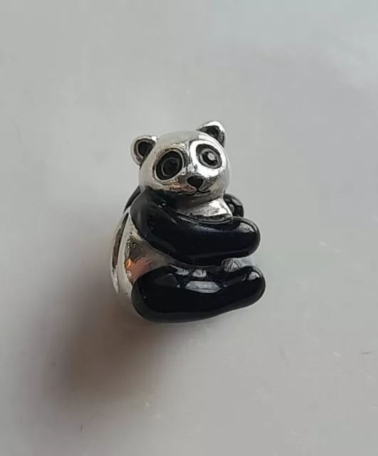 Chamilia Argent Sterling 925 Noir Zircone Eye Panda Bracelet Breloque