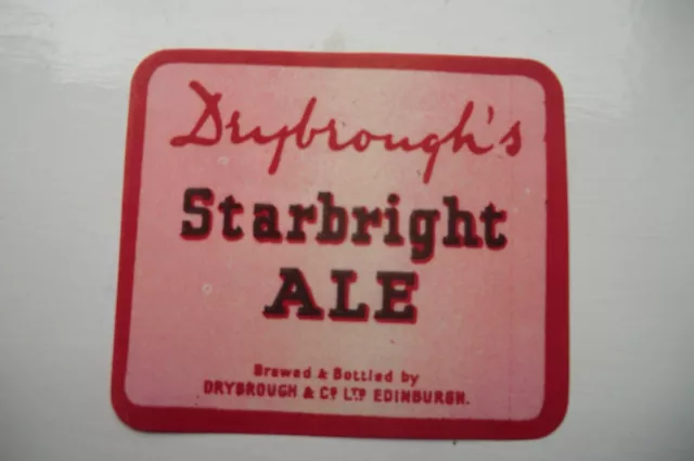 Mint Drybrough Edinburgh Starbright Ale Brewery Beer Bottle Label