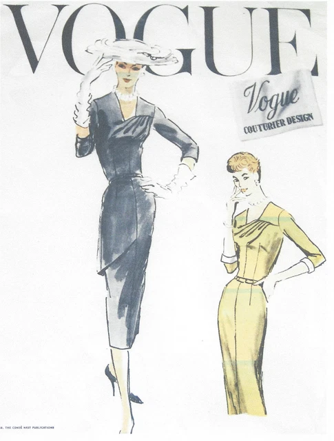 Patron Couture Vogue 1953 – Blouse à Nouer – Taille B40 Pouces – Neuf Non Découpé
