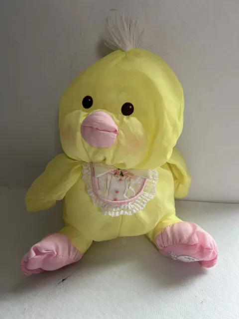 Fisher Price Puffalump Nylon Yellow Chick Plush 1986 Stuffed Animal Vintage