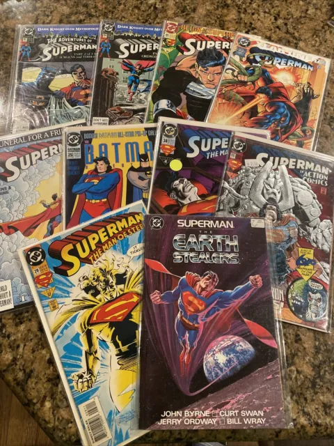 Superman Earth Stealers And More , Vintage Superman Comic Lot