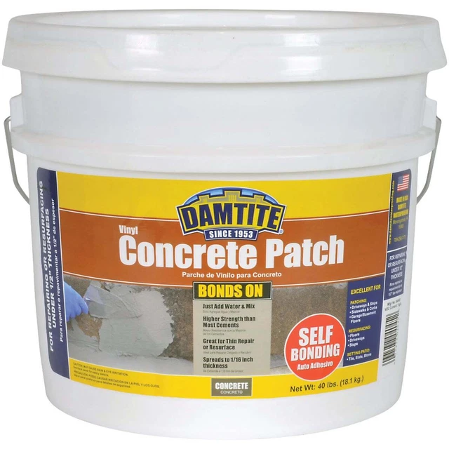 Damtite BondsOn 40 Lb. Gray Ready-to-Use Vinyl Concrete Patch 04045 DAMTITE
