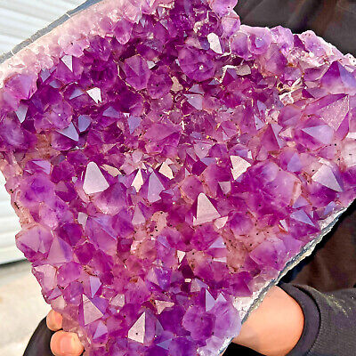 22LB Natural Amethyst geode quartz cluster crystal specimen Healing AS486