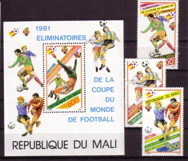 Briefmarken Fussball - Soccer - WM 1982 - MALI - Block+Satz postfrisch