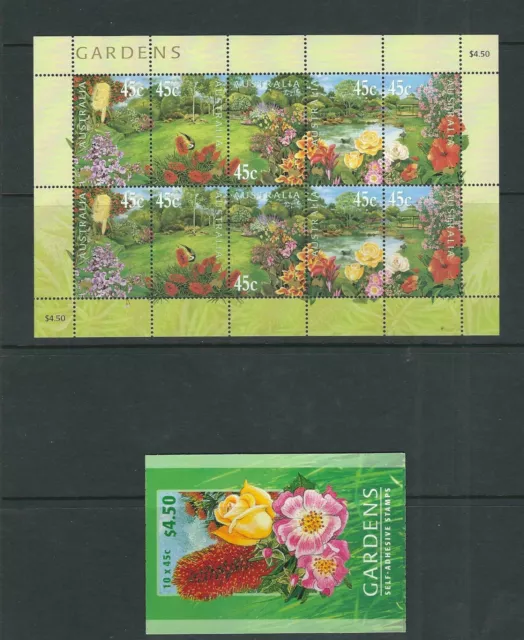 AUSTRALIA 2000 GARDENS souvenir sheet and booklet VF MNH