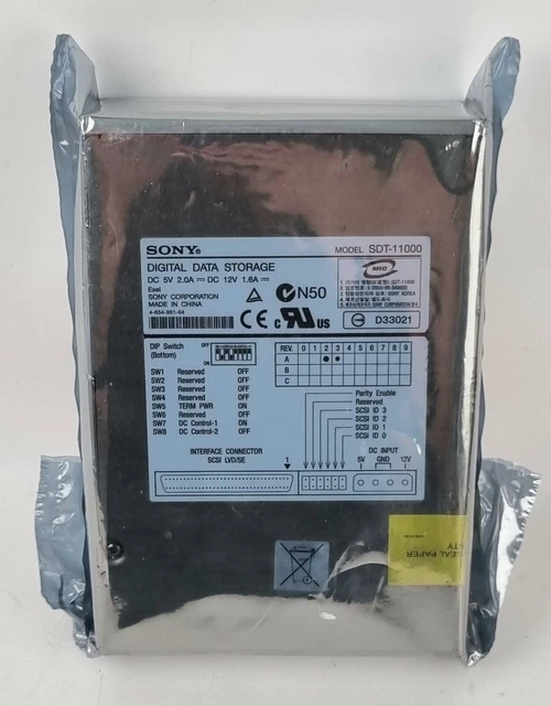 Lecteur Magnéto-Optique Sony SMO-E502 650MB Interne SCSI 50-pin 5.25